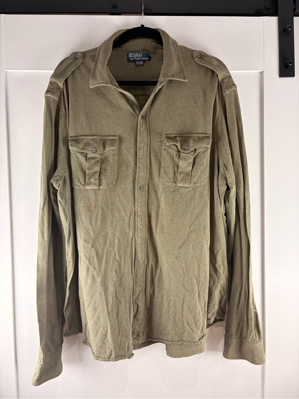 Polo Ralph Lauren Military Utility Knit Button Shirt Olive Green Men’s XL
